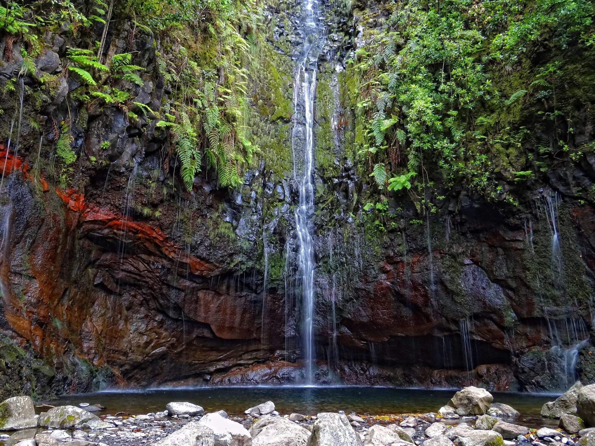 The falls at the end of the Levada das 25 Fontes