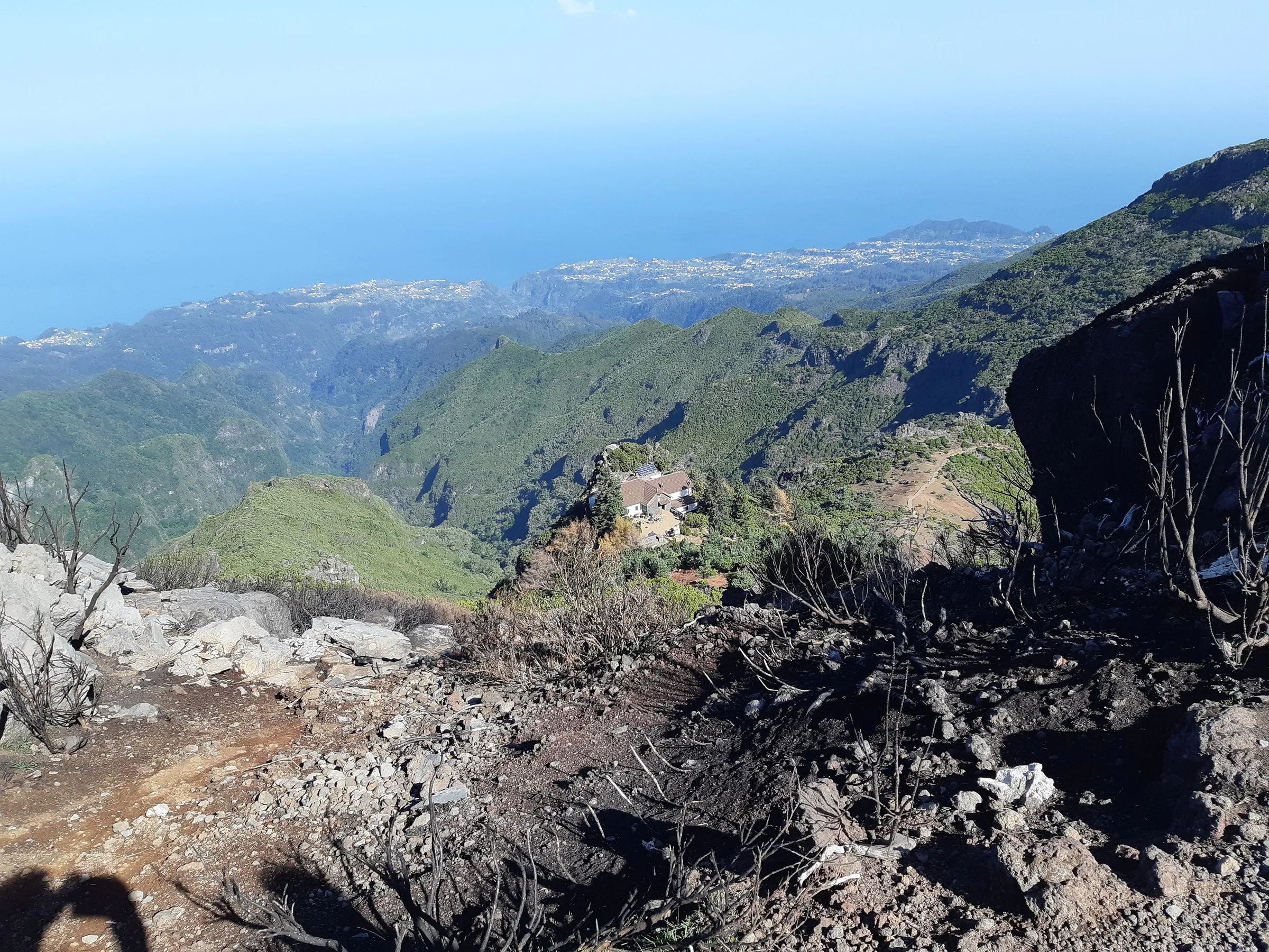 The PR 1.2 path halfway up, looking towards Santana